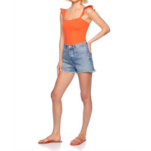 NEW SUSANA MONACO ruffle strap top in paw paw - Picture 3 of 4